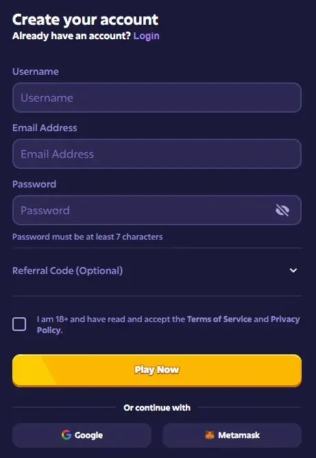 Step-by-step registration form on laptop screen